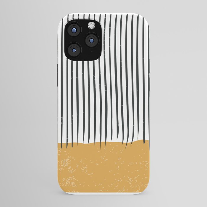 (White Background) Mid Century Modern Minimalist Rothko Inspired Color Field With Lines Geometric Style  iPhone Case