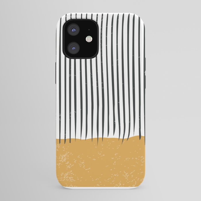 (White Background) Mid Century Modern Minimalist Rothko Inspired Color Field With Lines Geometric Style  iPhone Case