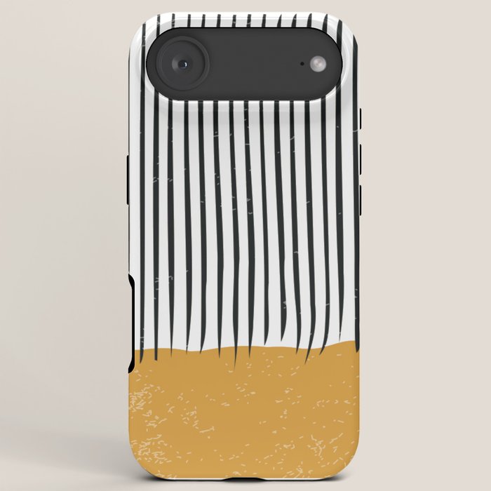 (White Background) Mid Century Modern Minimalist Rothko Inspired Color Field With Lines Geometric Style  iPhone Case