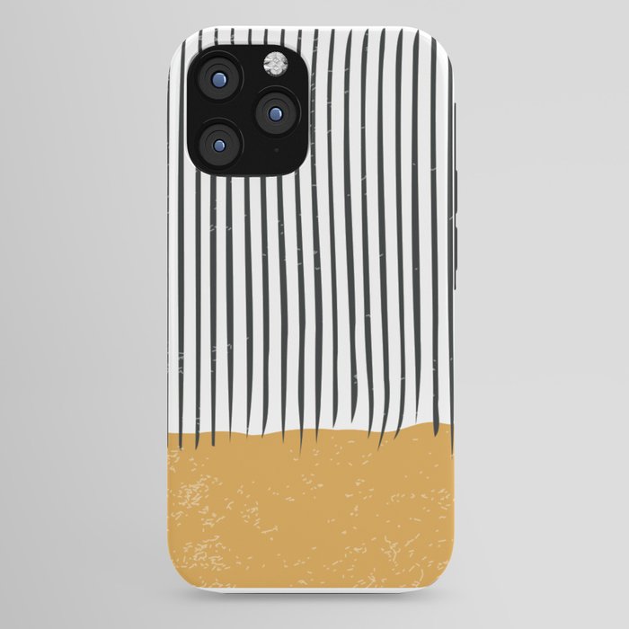 (White Background) Mid Century Modern Minimalist Rothko Inspired Color Field With Lines Geometric Style  iPhone Case