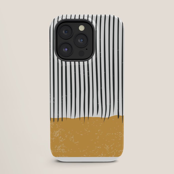 (White Background) Mid Century Modern Minimalist Rothko Inspired Color Field With Lines Geometric Style  iPhone Case