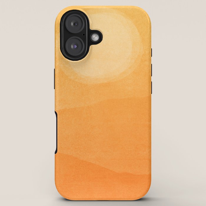 70s Style Golden Sunset Abstract Landscape iPhone Case