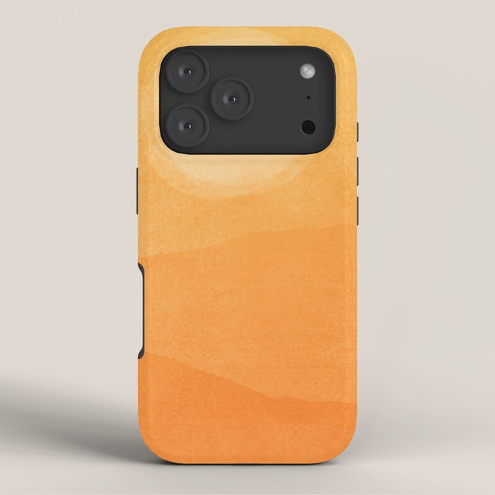 70s Style Golden Sunset Abstract Landscape iPhone Case