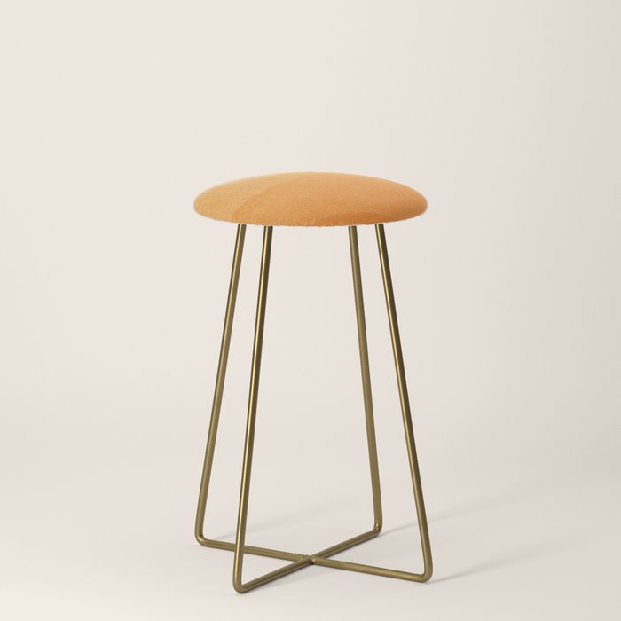 70s Style Golden Sunset Abstract Landscape Stool