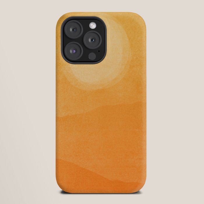 70s Style Golden Sunset Abstract Landscape iPhone Case