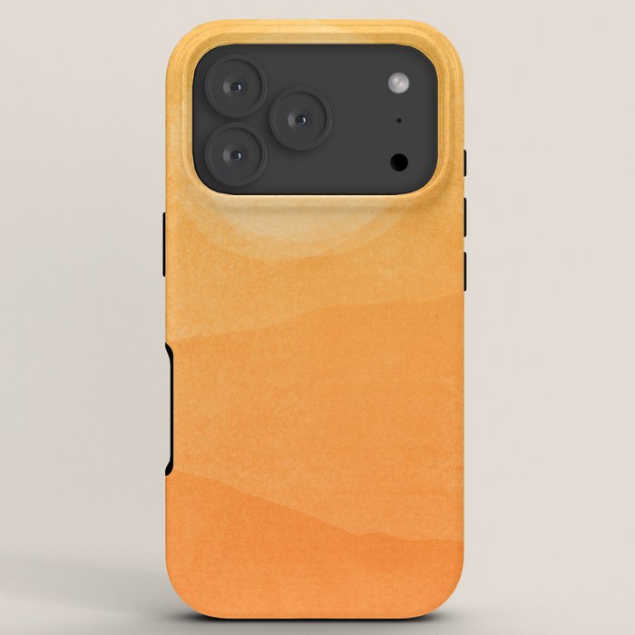 70s Style Golden Sunset Abstract Landscape iPhone Case