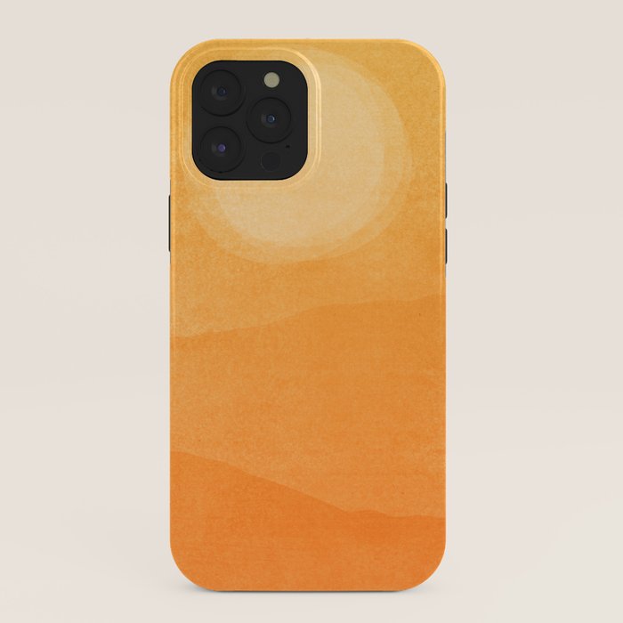 70s Style Golden Sunset Abstract Landscape iPhone Case