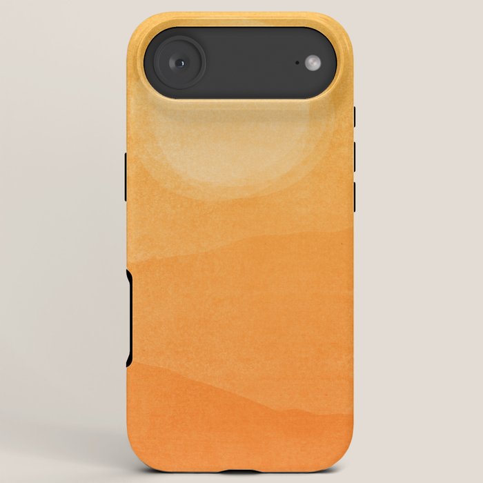 70s Style Golden Sunset Abstract Landscape iPhone Case