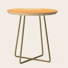 70s Style Golden Sunset Abstract Landscape Side Table