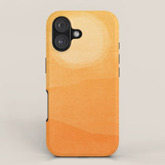 70s Style Golden Sunset Abstract Landscape iPhone Case