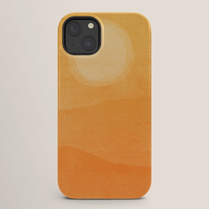 70s Style Golden Sunset Abstract Landscape iPhone Case