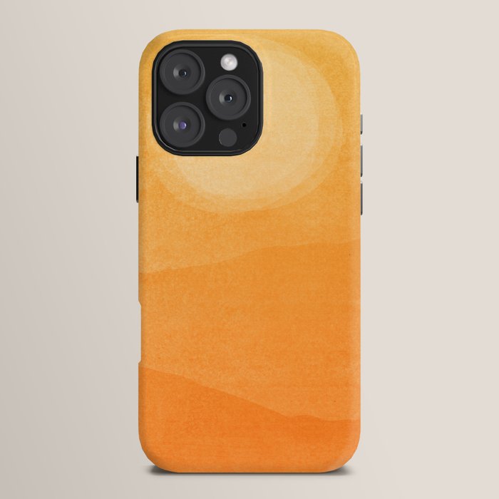 70s Style Golden Sunset Abstract Landscape iPhone Case
