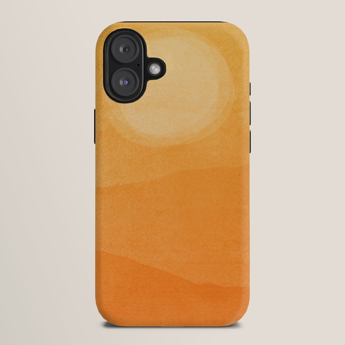 70s Style Golden Sunset Abstract Landscape iPhone Case