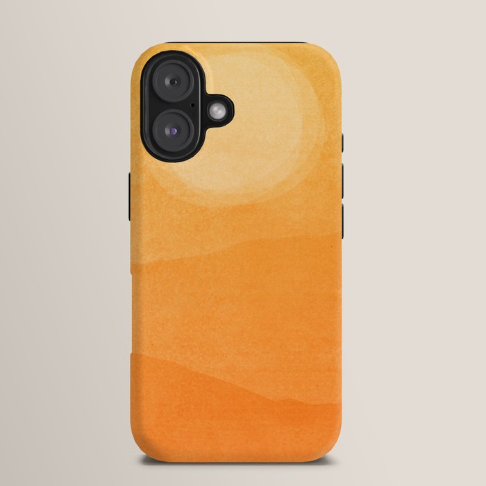 70s Style Golden Sunset Abstract Landscape iPhone Case