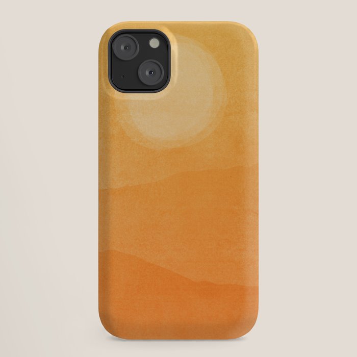 70s Style Golden Sunset Abstract Landscape iPhone Case