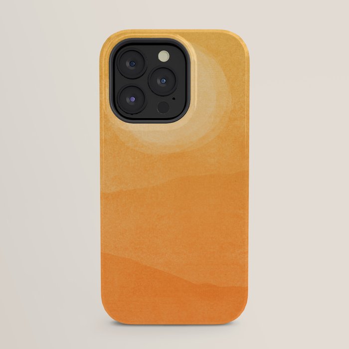 70s Style Golden Sunset Abstract Landscape iPhone Case