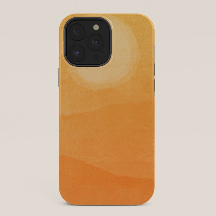 70s Style Golden Sunset Abstract Landscape iPhone Case