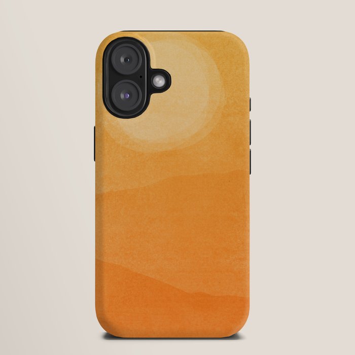 70s Style Golden Sunset Abstract Landscape iPhone Case