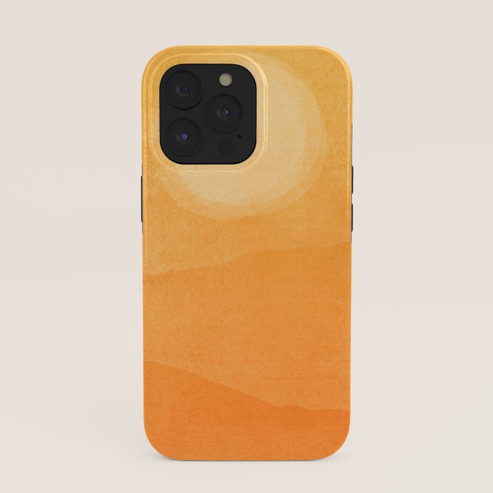 70s Style Golden Sunset Abstract Landscape iPhone Case
