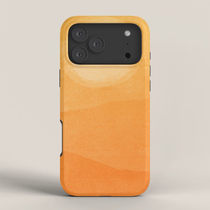 70s Style Golden Sunset Abstract Landscape iPhone Case