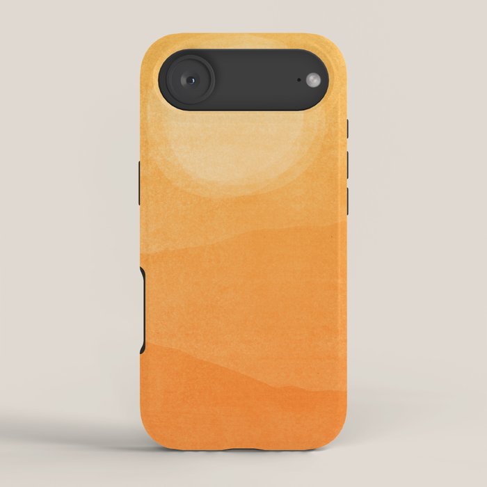 70s Style Golden Sunset Abstract Landscape iPhone Case