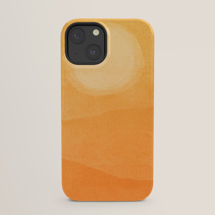 70s Style Golden Sunset Abstract Landscape iPhone Case