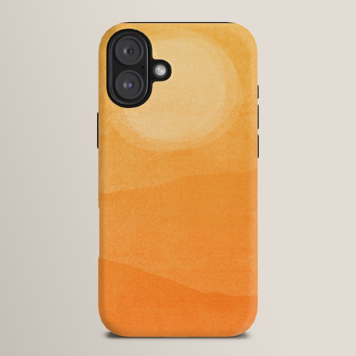 70s Style Golden Sunset Abstract Landscape iPhone Case