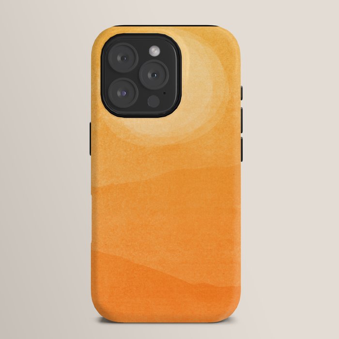 70s Style Golden Sunset Abstract Landscape iPhone Case