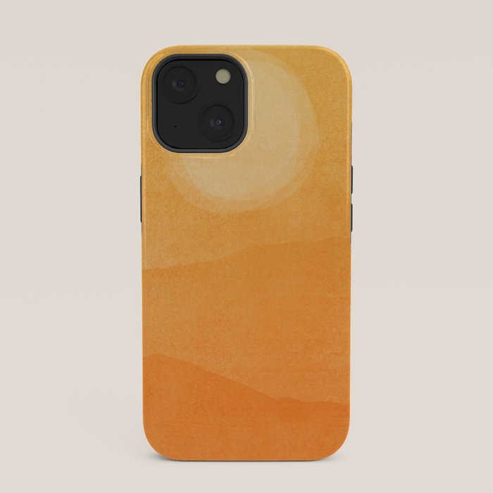 70s Style Golden Sunset Abstract Landscape iPhone Case