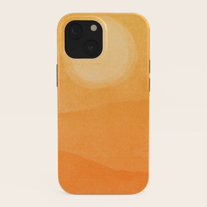 70s Style Golden Sunset Abstract Landscape iPhone Case