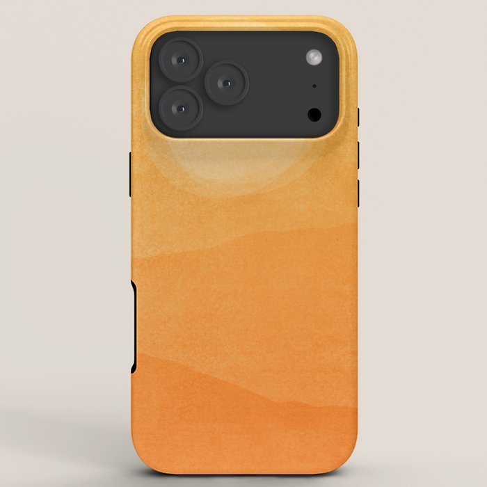70s Style Golden Sunset Abstract Landscape iPhone Case