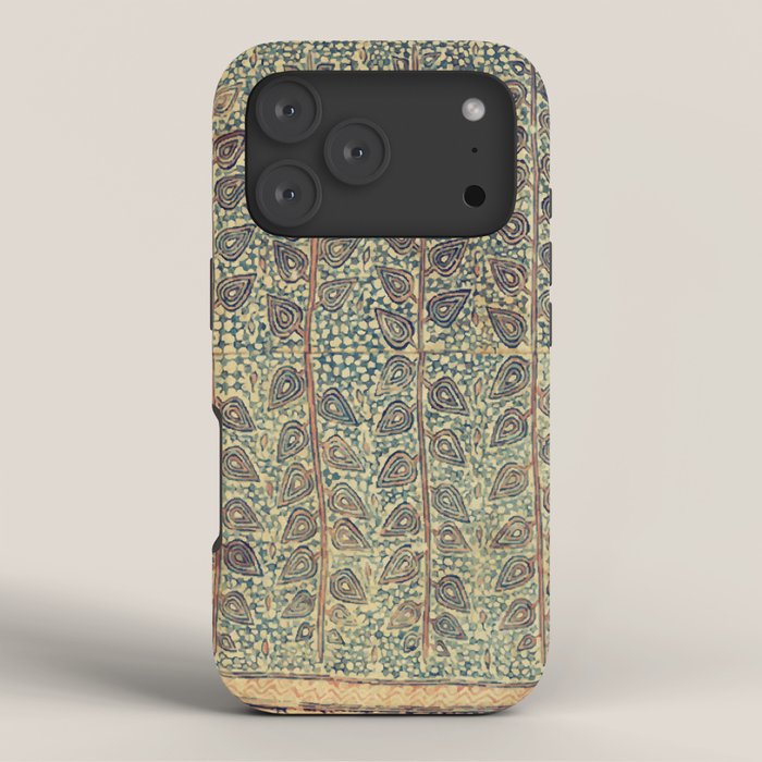 18th Century Indian Tree Textile Digital Art Painting  iPhone Case