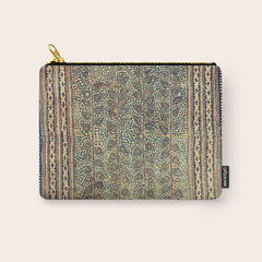 18th Century Indian Tree Textile Digital Art Painting  Carry All Pouch
