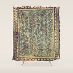 18th Century Indian Tree Textile Digital Art Painting  Shower Curtain