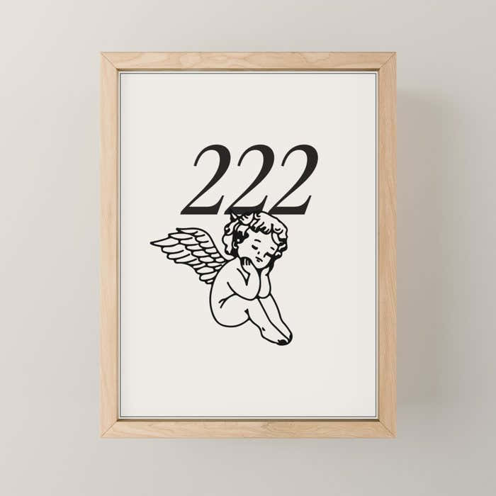 222 Angel Number Poster Mini Art Print