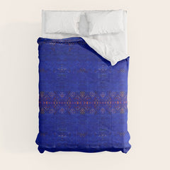 -A5- Royal Calm Blue Bohemian Moroccan Artwork. Comforter