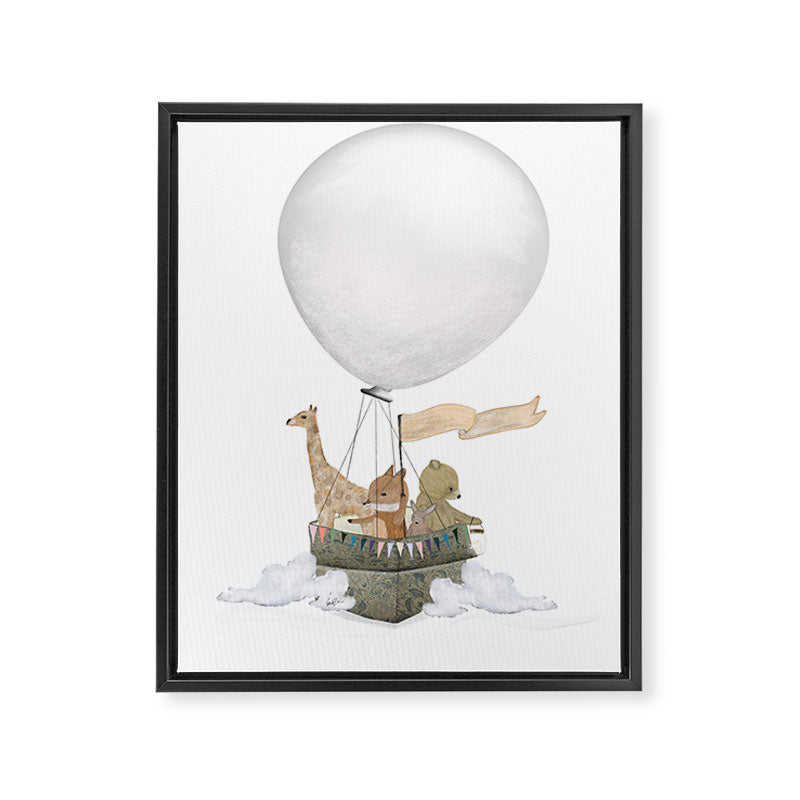a little balloon adventure Framed Canvas Print