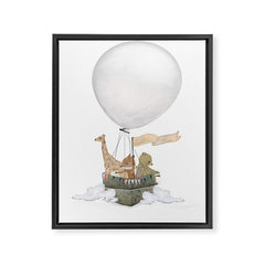 a little balloon adventure Framed Canvas Print