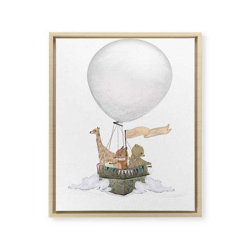 a little balloon adventure Framed Canvas Print