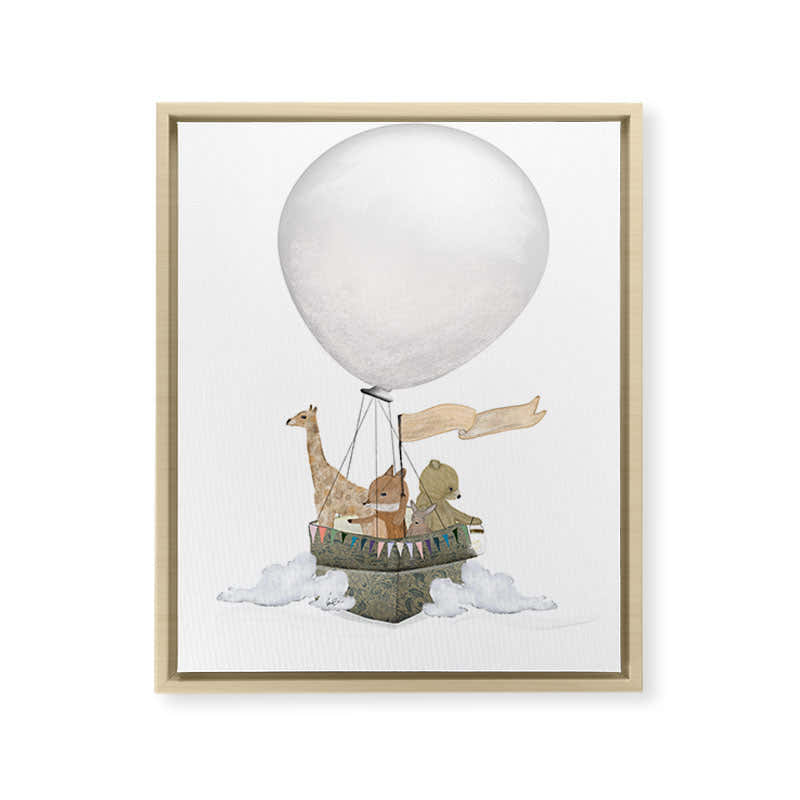 a little balloon adventure Framed Canvas Print