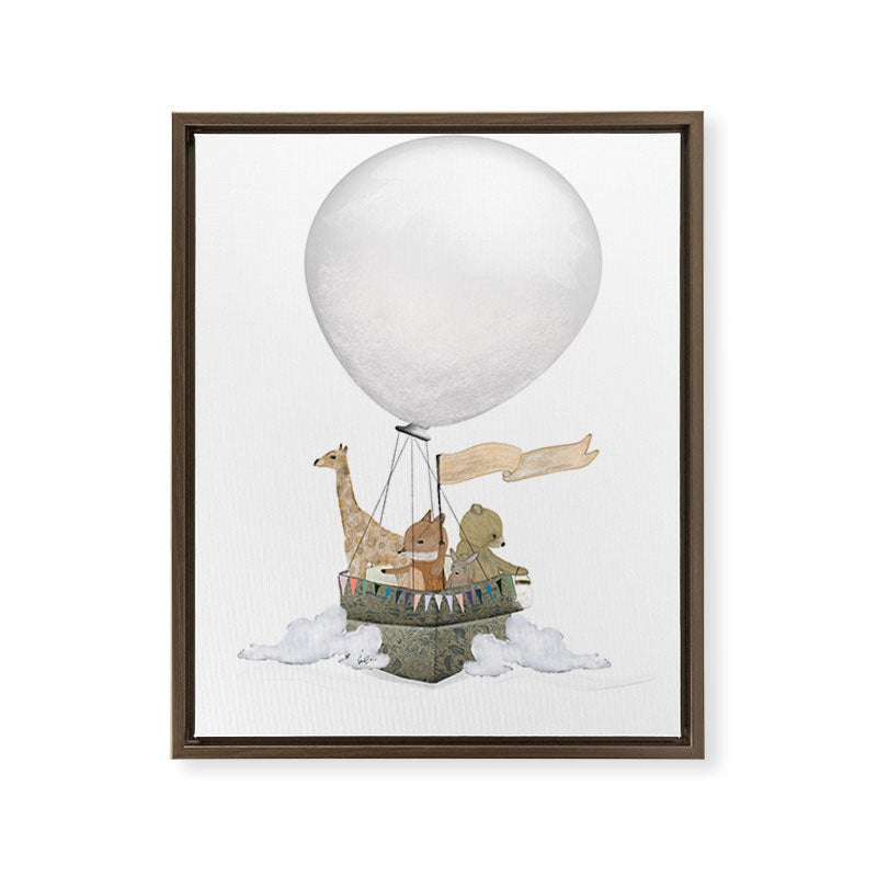 a little balloon adventure Framed Canvas Print