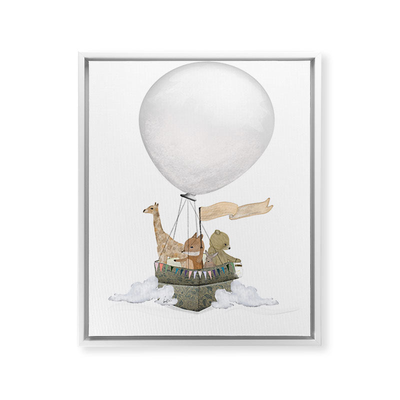 a little balloon adventure Framed Canvas Print