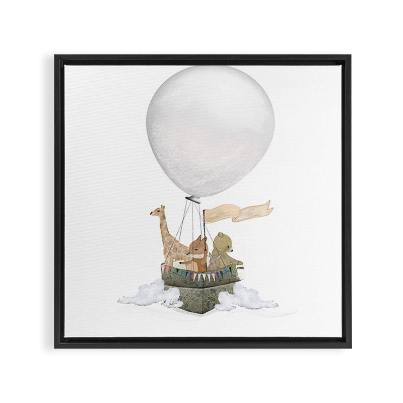a little balloon adventure Framed Canvas Print