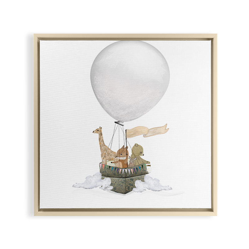 a little balloon adventure Framed Canvas Print