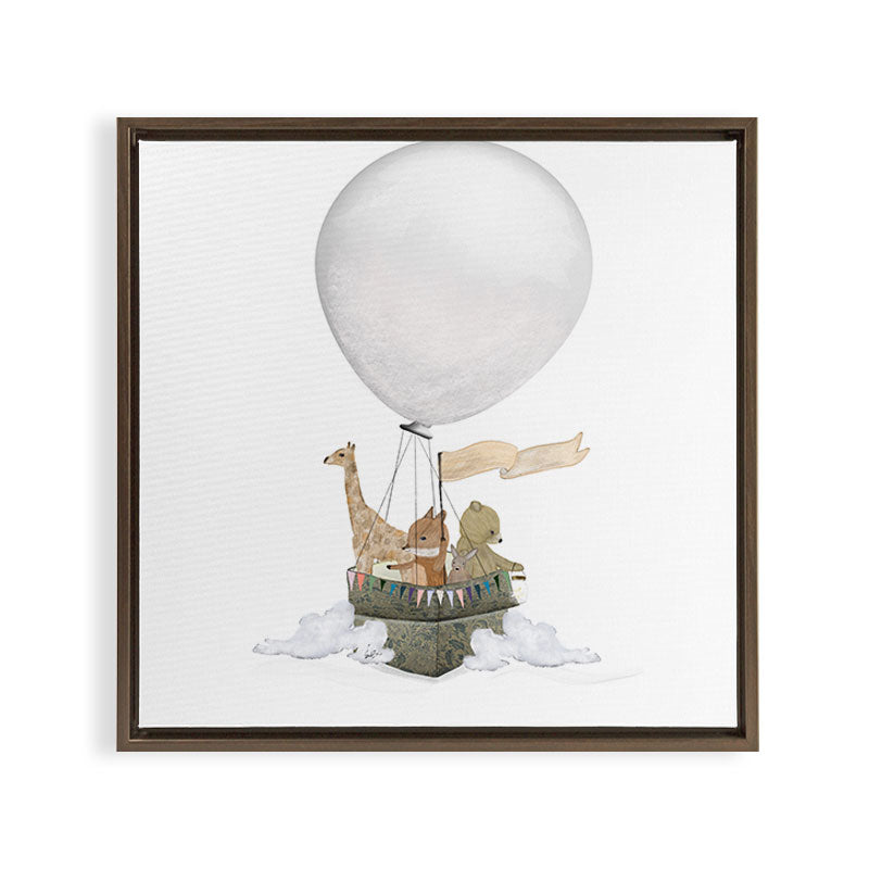 a little balloon adventure Framed Canvas Print