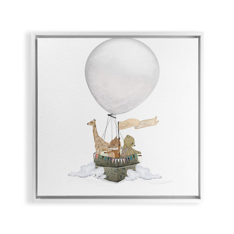a little balloon adventure Framed Canvas Print