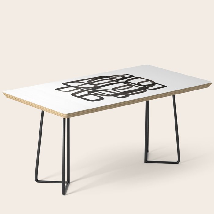 Writing On The Wall' Mid Century Modern Fun Abstract Shapes  Coffee Table
