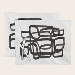 Writing On The Wall' Mid Century Modern Fun Abstract Shapes  Placemat