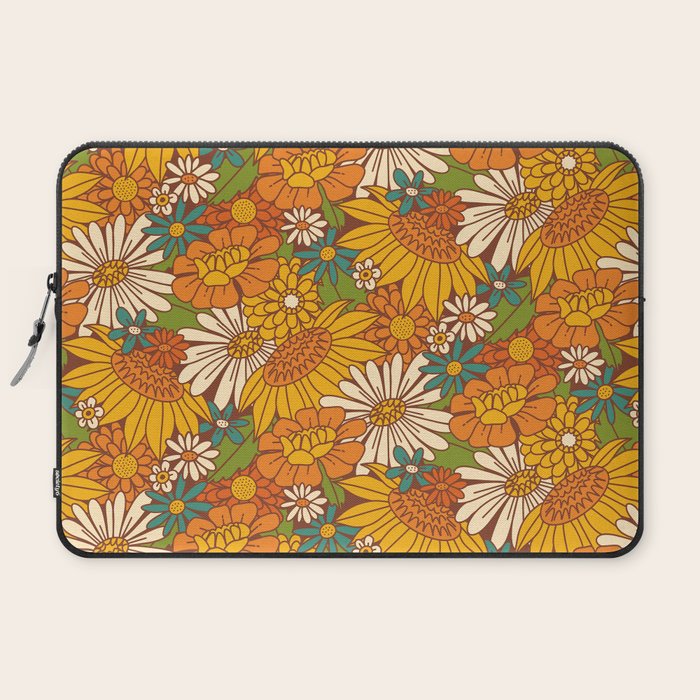70s Retro Floral Laptop Sleeve