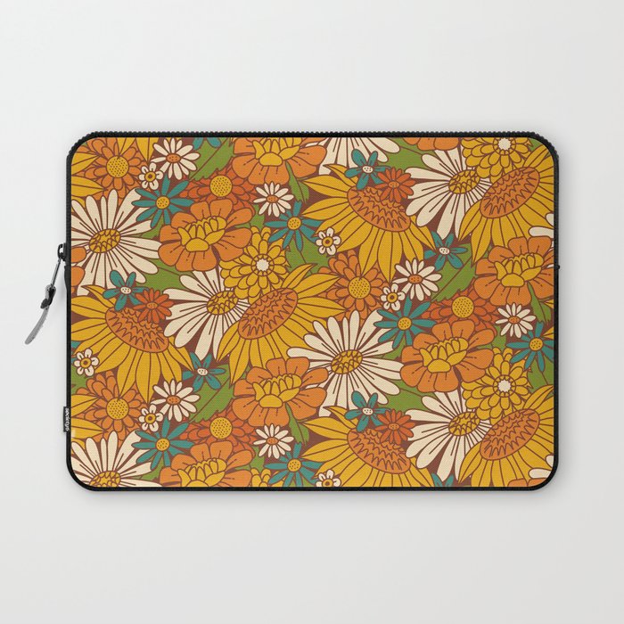 70s Retro Floral Laptop Sleeve